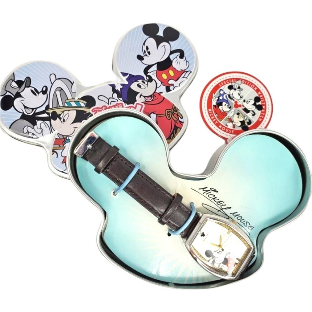 Disney Mickey Mouse 80th Anniversary Watch Silver/Brown